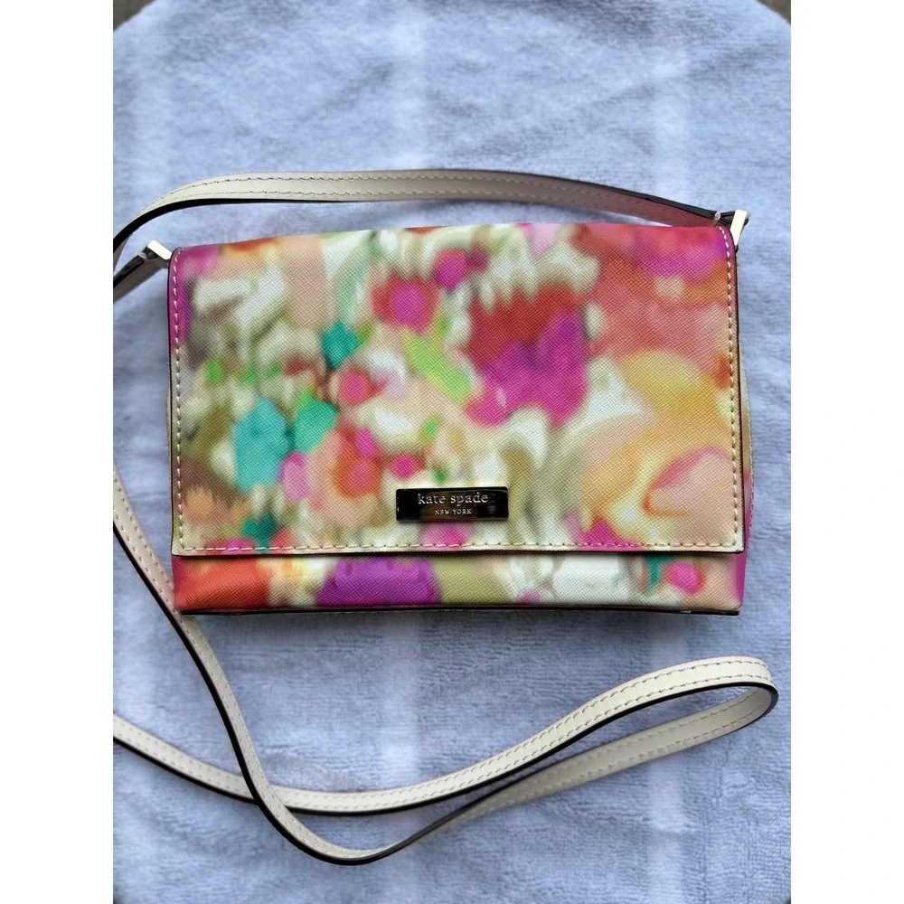 Kate Spade Bag Grant Street Sally Crossbody Pink Pastel Watercolor Floral Small
